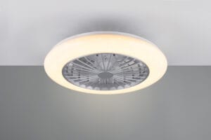 Plafonnier ventilateur LED gris et blanc