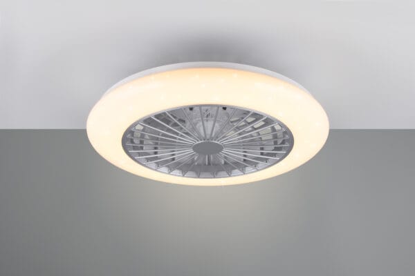 Plafonnier ventilateur LED gris et blanc