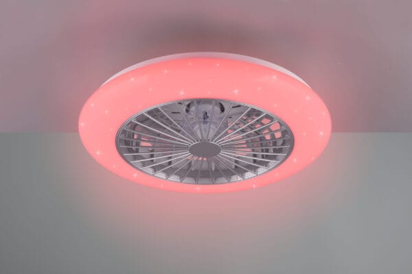 Plafonnier ventilateur LED gris et blanc – Image 2