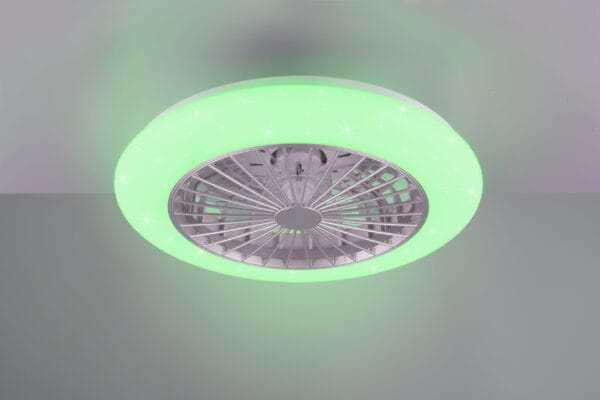 Plafonnier ventilateur LED gris et blanc – Image 3