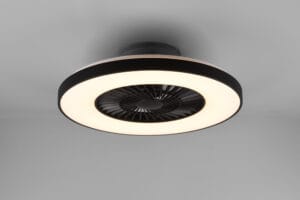 Plafonnier ventilateur LED noir et blanc