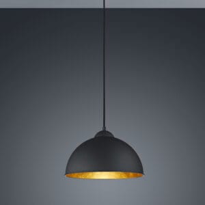 Suspension en métal noir intérieur doré