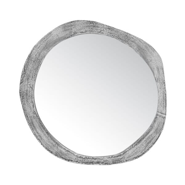 Miroir décoratif en métal argent vieilli 88x90 cm