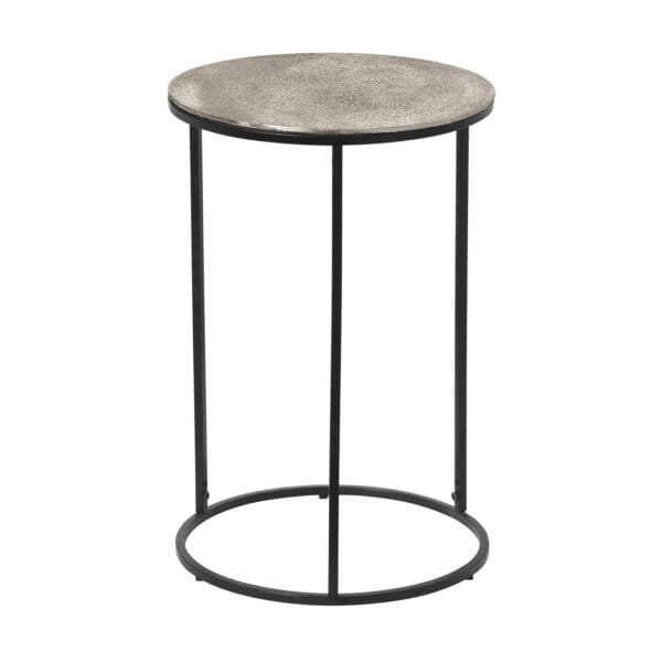 Sellette métal noir aluminium argenté 41x61 cm