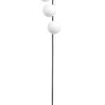 Lampadaire métal noir verres opales