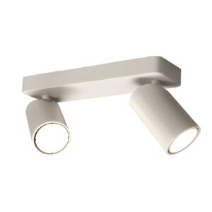 Rampe 2 spots orientables GU10 métal blanc