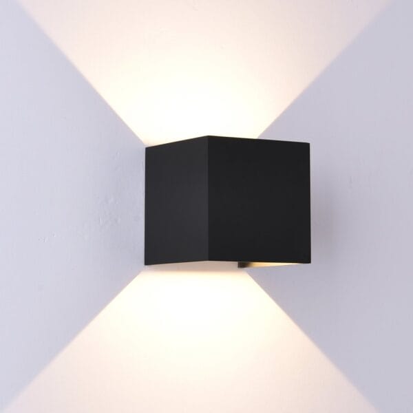 Applique LED métal noir intérieur/extérieur