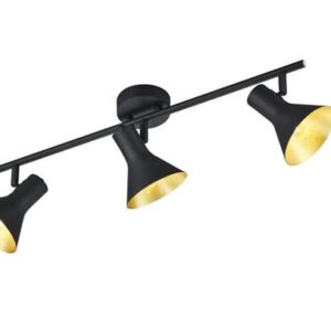 Rampe 3 spots noir/feuille Or