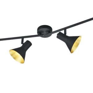 Rampe 4 spots noir/feuille Or