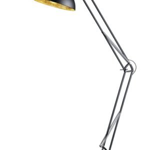 Lampadaire articulé noir/feuille Or