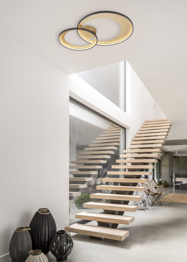 Plafonnier LED noir/doré – Image 2