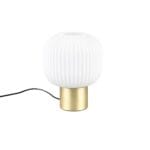 Lampe métal noir/doré verre opale