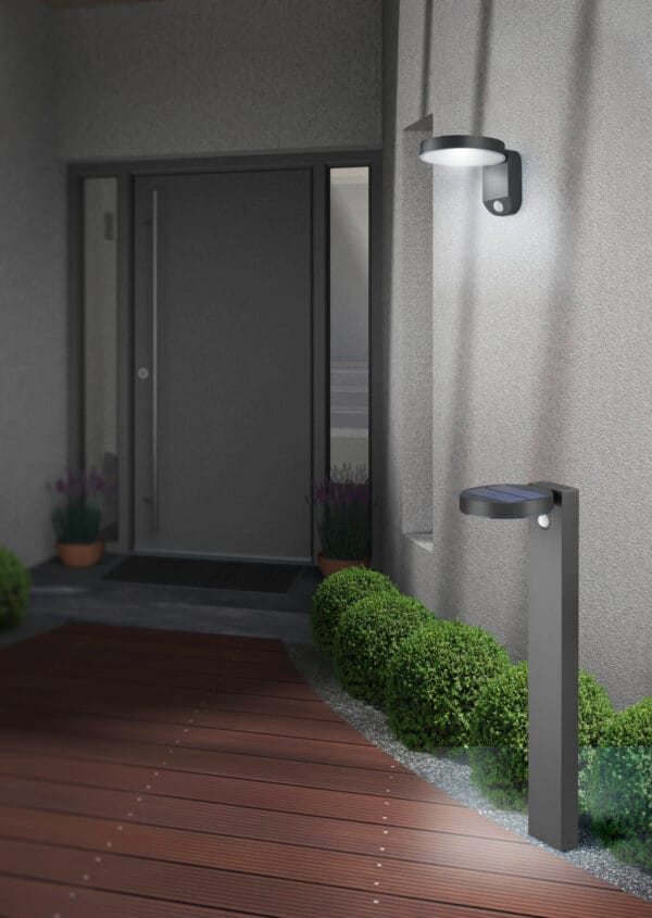 Borne solaire extérieure LED à détection anthracite – Image 2