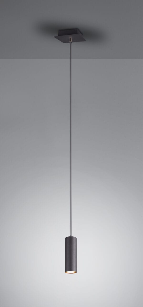 Suspension 1 lumière GU10 métal noir