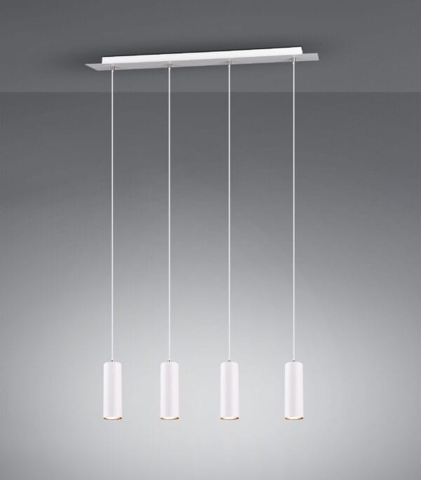 Suspension 4 lumières GU10 métal blanc