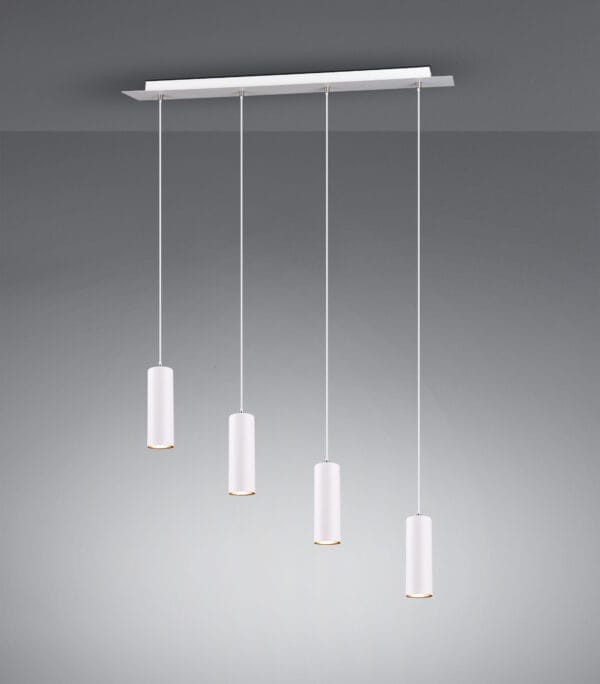 Suspension 4 lumières GU10 métal blanc – Image 2