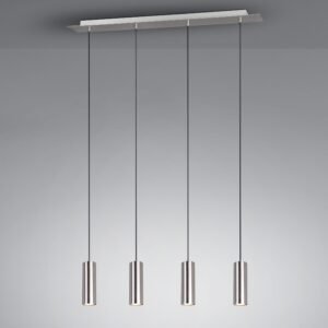 Suspension 4 lumières GU10 métal nickel