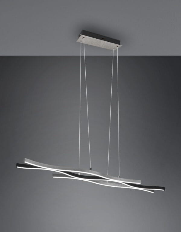 Suspension LED métal alu brossé/noir