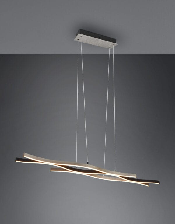 Suspension LED métal alu brossé/noir – Image 2
