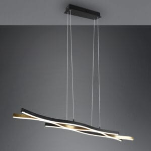 Suspension LED métal doré satiné/noir