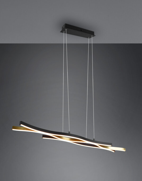 Suspension LED métal doré satiné/noir – Image 2