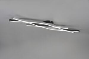 Plafonnier LED métal alu brossé/noir