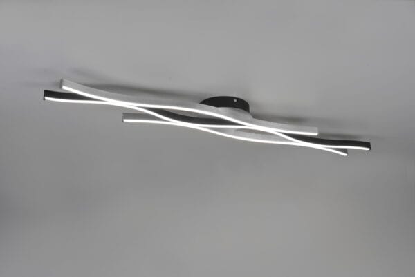 Plafonnier LED métal alu brossé/noir