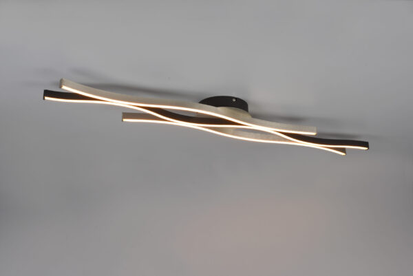 Plafonnier LED métal alu brossé/noir – Image 2
