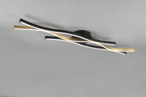 Plafonnier LED métal doré satiné/noir