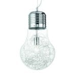 Suspension LUCEMAX BIG verre clair et fil d'aluminium