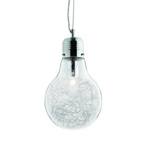 Suspension LUCEMAX SMALL verre clair et fil d'aluminium