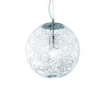 Suspension MAPAMAX D40 verre clair et fil d'aluminium