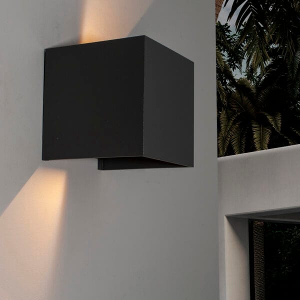 Applique LED métal noir intérieur/extérieur – Image 2