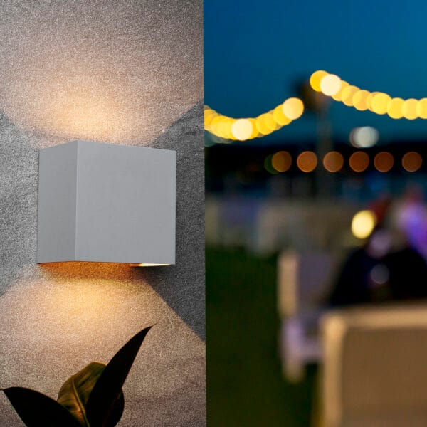 Applique LED métal blanc intérieur/extérieur – Image 2