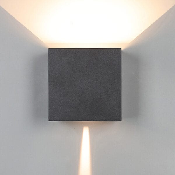 Applique LED métal noir intérieur/extérieur – Image 2