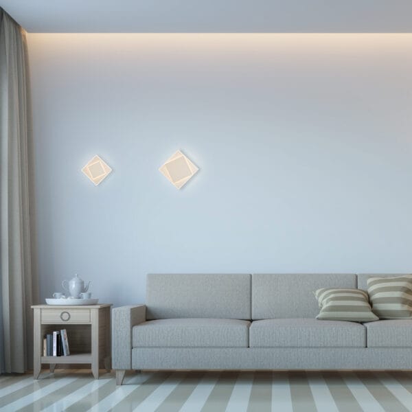Applique/Plafonnier LED métal blanc – Image 2
