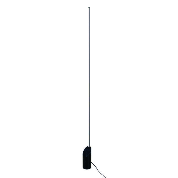 Lampadaire LED métal et marbre noir