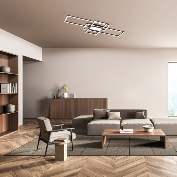 Plafonnier LED métal noir – Image 2
