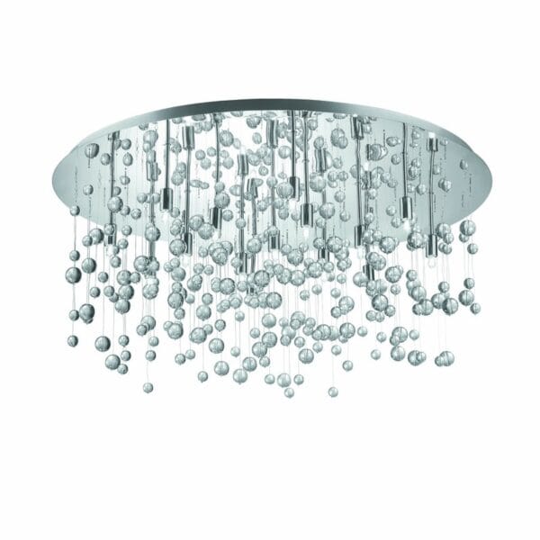 Plafonnier NEVE PL15 chrome verre clair