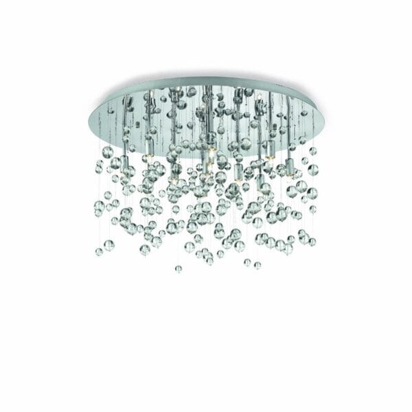 Plafonnier NEVE PL8 chrome verre clair