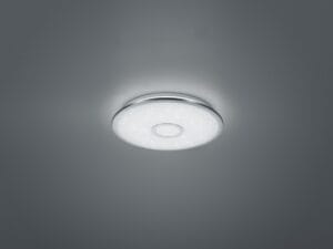 Plafonnier LED chrome/acrylique effet étoilé
