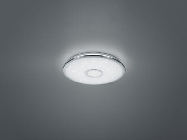 Plafonnier LED chrome/acrylique effet étoilé