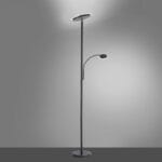 Lampadaire LED noir avec liseuse