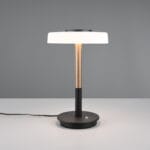 Lampe métal noir/coffee verre opale