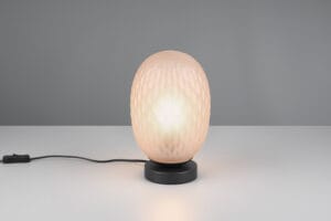 Lampe métal noir verre ambre
