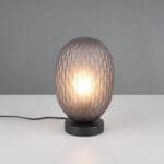 Lampe métal noir verre fumé