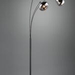 Lampadaire métal noir verre fumé