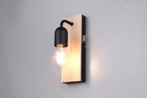 Applique salle de bain noir/bois
