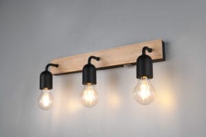 Applique salle de bain noir/bois