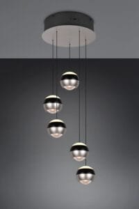 Suspension LED métal noir/nickel
